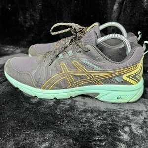 Asics Gel-Venture 7 1012A476 Womens US 9.5 Running Shoes Black Orange‎ Sneakers